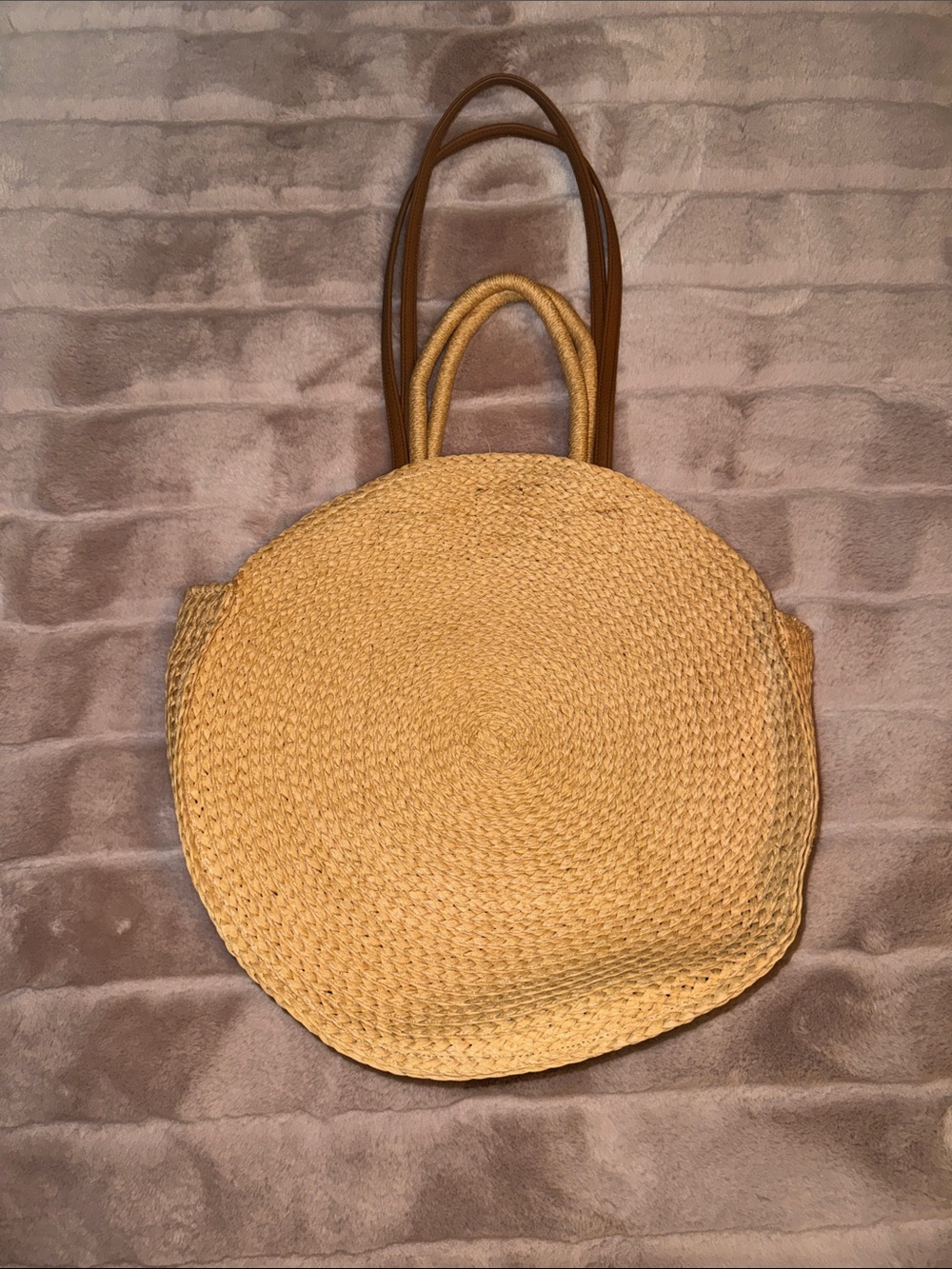 Straw Round Tote Bag